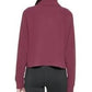 Suéter curto Calvin Klein feminino com gola alta canelada, roxo, tamanho GG