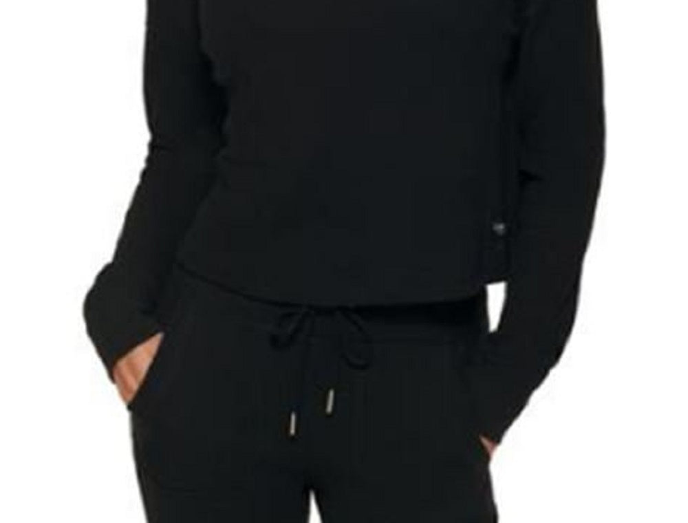 Calvin Klein Feminino Manga Longa Gola Alta Preta Tamanho XX-G