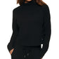 Calvin Klein Feminino Manga Longa Gola Alta Preto Tamanho X-S