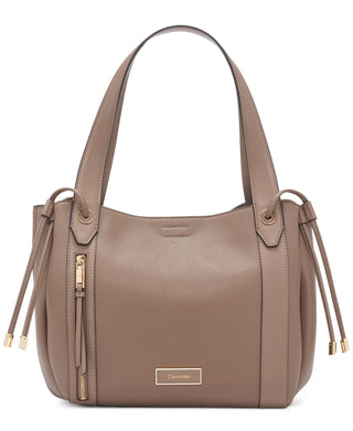 Calvin Klein Bolsa Leah Feminina Marrom Tamanho Regular