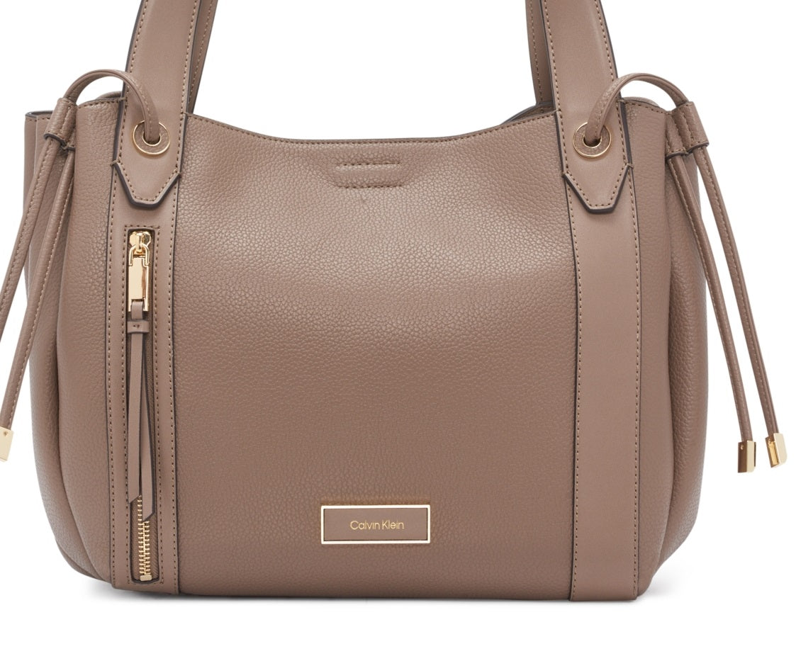 Calvin Klein Bolsa Leah Feminina Marrom Tamanho Regular