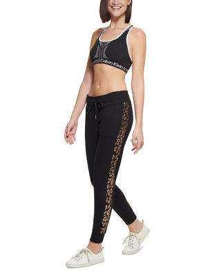 Calvin Klein Women's Animal Print Joggers Black Size Medium