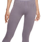 Calça legging feminina Calvin Klein Active canelada 7/8 roxa tamanho médio