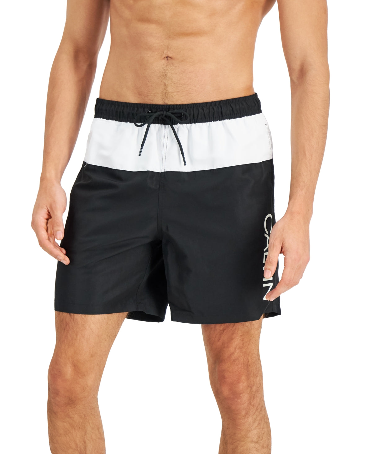 Calvin Klein Masculino Secagem Rápida FPS 50+ Colorblocked Cueca Preta Tamanho XXG