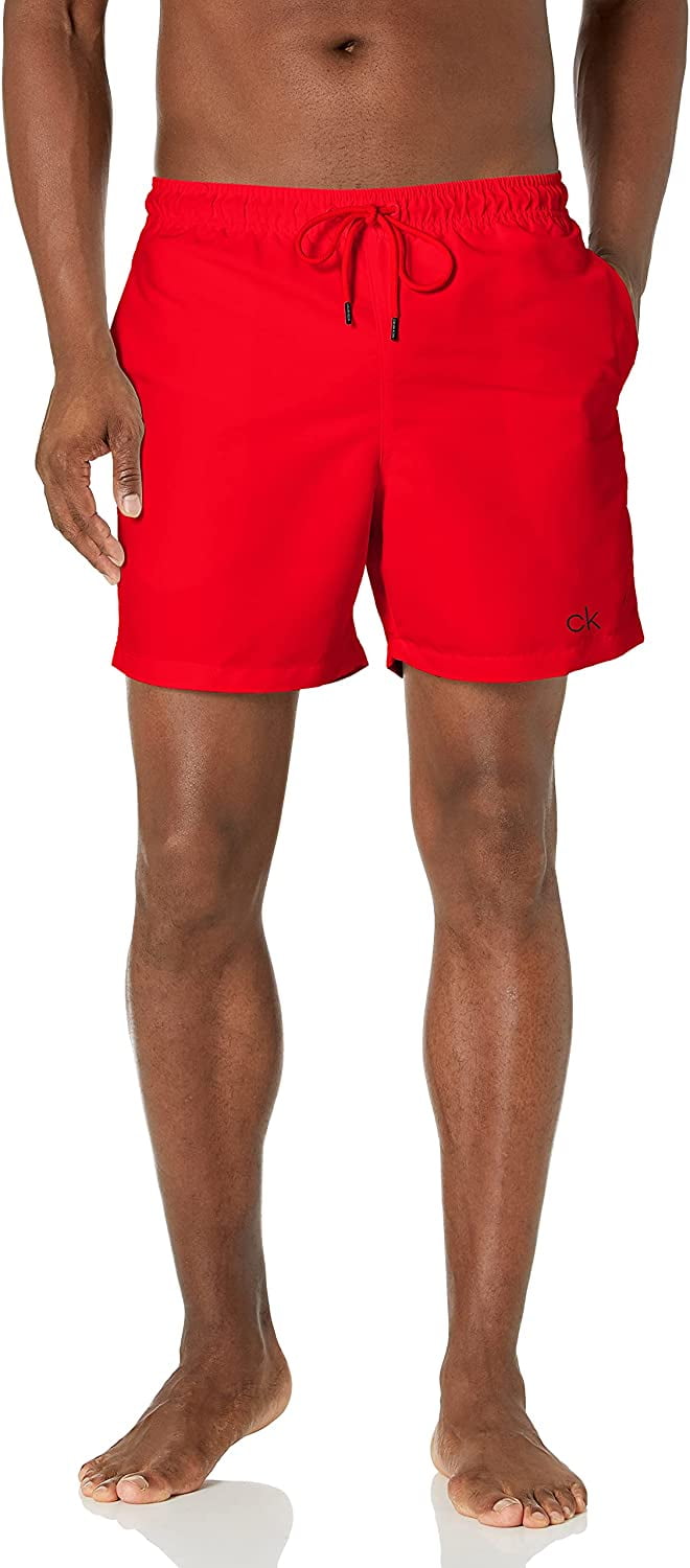 Calção de banho masculino Calvin Klein Volley vermelho tamanho XL