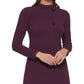 Vestido curto Calvin Klein feminino, decote careca, manga comprida, com zíper, elástico, amarração no pescoço, crepe, roxo, tamanho 12, pequeno