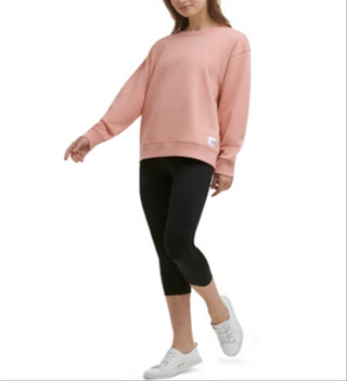 Calvin Klein Moletom Feminino Fleece Rosa Tamanho Grande