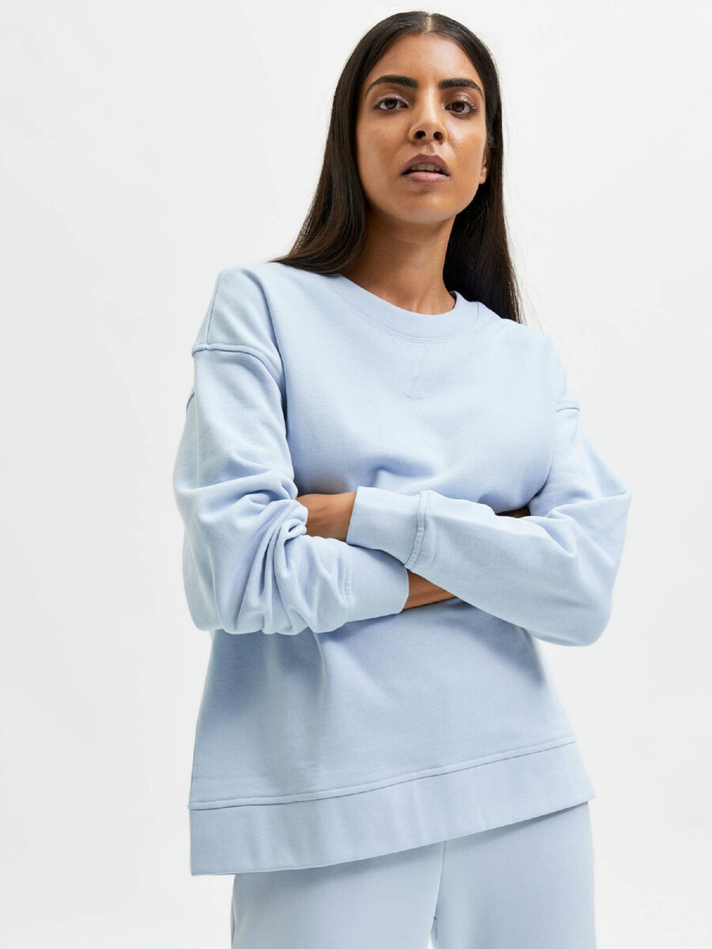 Calvin Klein Moletom Feminino Fleece Azul Tamanho Grande