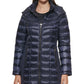 Casaco acolchoado com capuz Calvin Klein feminino, tamanho grande, azul