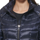 Casaco acolchoado com capuz Calvin Klein feminino, tamanho grande, azul
