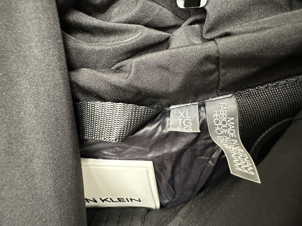 Casaco acolchoado com capuz Calvin Klein feminino, preto, tamanho XL