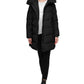 Casaco acolchoado com capuz Calvin Klein feminino, preto, tamanho médio