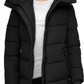 Casaco acolchoado com capuz Calvin Klein feminino, preto, tamanho médio