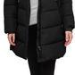 Casaco acolchoado com capuz Calvin Klein feminino, preto, tamanho médio