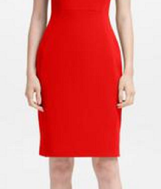 Calvin Klein Women's Tulip Sleeve Sheath Dress Red Size 4
