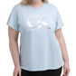 Camiseta Calvin Klein Performance Plus Feminina com Estampa de Logotipo Aqua Tamanho 3X