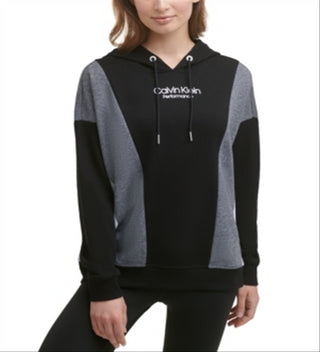 Calvin Klein Moletom Feminino Performance Colorblocked Preto Tamanho Médio