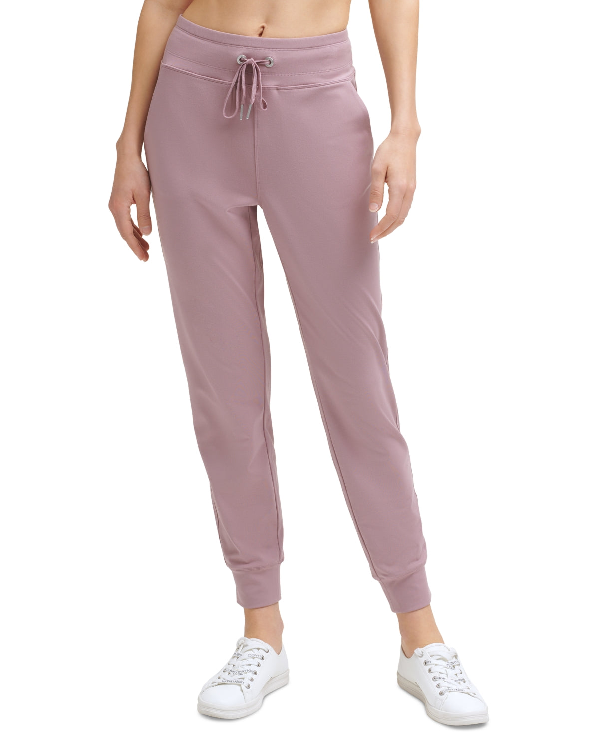 Calça jogger feminina Calvin Klein Slim Fit comprimento total rosa tamanho GG