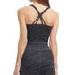 Calvin Klein Crop Top Feminino com Estampa de Zebra Texturizada, Preto, Tamanho Pequeno