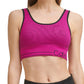 Sutiã esportivo Calvin Klein feminino sem costura canelado de médio impacto rosa tamanho extragrande