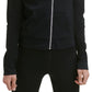 Calvin Klein Moletom com capuz feminino com zíper frontal, preto, tamanho médio