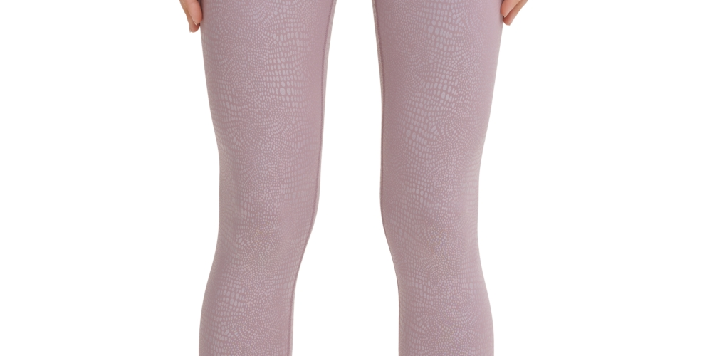 Calça legging feminina Calvin Klein com estampa metálica e cintura alta, rosa, tamanho grande