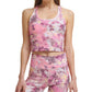Calvin Klein Performance Feminina Estampada Racerback Cropped Regata Rosa Tamanho Grande