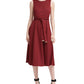 Vestido Calvin Klein Feminino Pied de Poule com Cinto Vermelho Tamanho 12