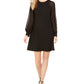 Vestido Calvin Klein Feminino A-Line com Manga Illusion Punho Preto Tamanho 4