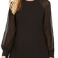 Vestido Calvin Klein Feminino A-Line com Manga Illusion Punho Preto Tamanho 4