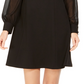 Vestido Calvin Klein Feminino A-Line com Manga Illusion Punho Preto Tamanho 4