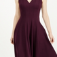 Vestido Calvin Klein Feminino com Decote em V e Ajuste Flare Roxo Tamanho 12