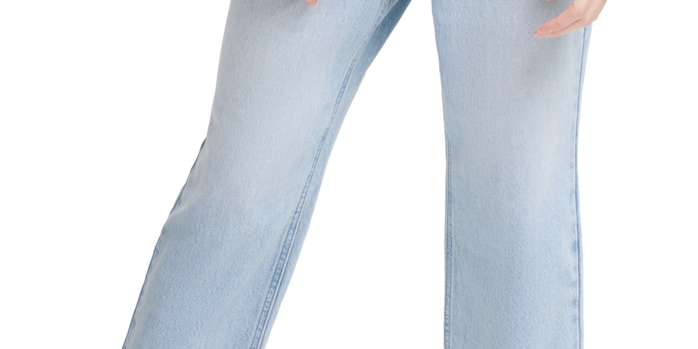 Calça Jeans Calvin Klein Feminina de Algodão Rasgada e Reta Azul Tamanho 32