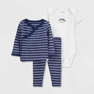 Conjunto de blusa e calcinha Carter's Just One You® Baby Boys, 3 peças, Sunshine - Azul-marinho, para recém-nascidos