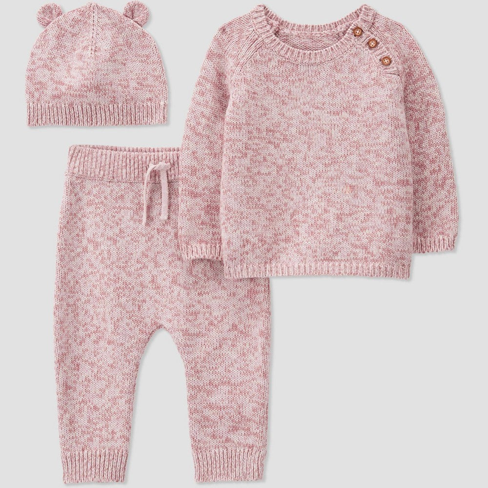 Conjunto de blusa e calcinha Carter's Just One You®️ Baby Girls, 3 peças, mesclado - Rosa 3M