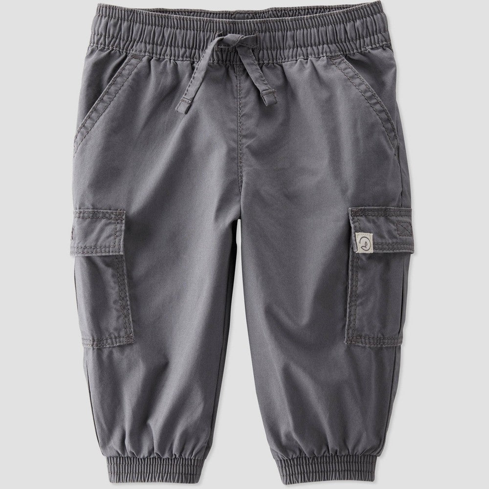 Calça cargo orgânica Little Planet by Carter's para bebês meninos, cinza, 12 meses