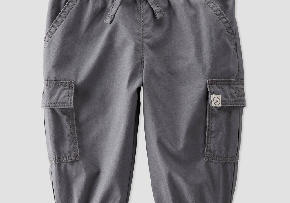 Calça cargo orgânica Little Planet by Carter's para bebês meninos, cinza, 12 meses