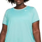 Camiseta de treino Nike Plus Dry Legend feminina, azul, tamanho 1X