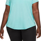Camiseta de treino Nike Plus Dry Legend feminina, azul, tamanho 1X