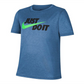 Camiseta Nike Dri FIT JDI XDye Manga Curta Infantil Azul Tamanho Médio