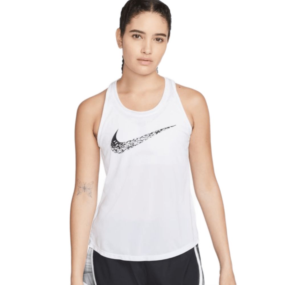 Regata Nike Swoosh Run Feminina Branca Tamanho Médio
