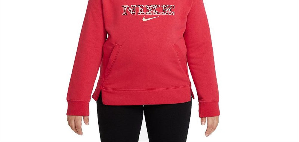 Moletom com capuz Nike para meninas, vermelho, tamanho X-G
