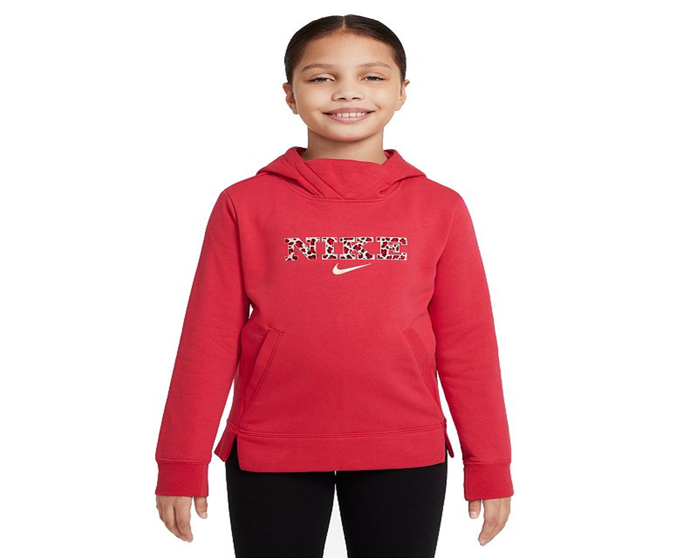 Moletom com capuz Nike para meninas, vermelho, tamanho X-G