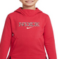 Moletom com capuz Nike para meninas, vermelho, tamanho X-G