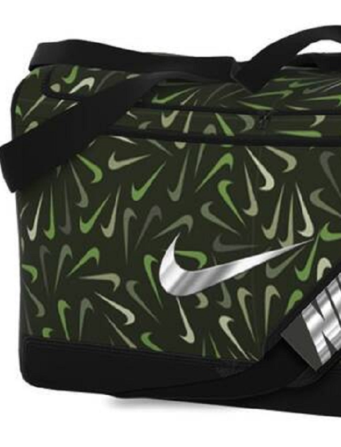 Bolsa de treino Nike Brasilia estampada masculina, preta, tamanho regular