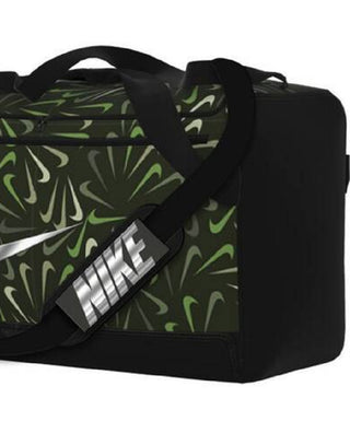 Bolsa de treino Nike Brasilia estampada masculina, preta, tamanho regular
