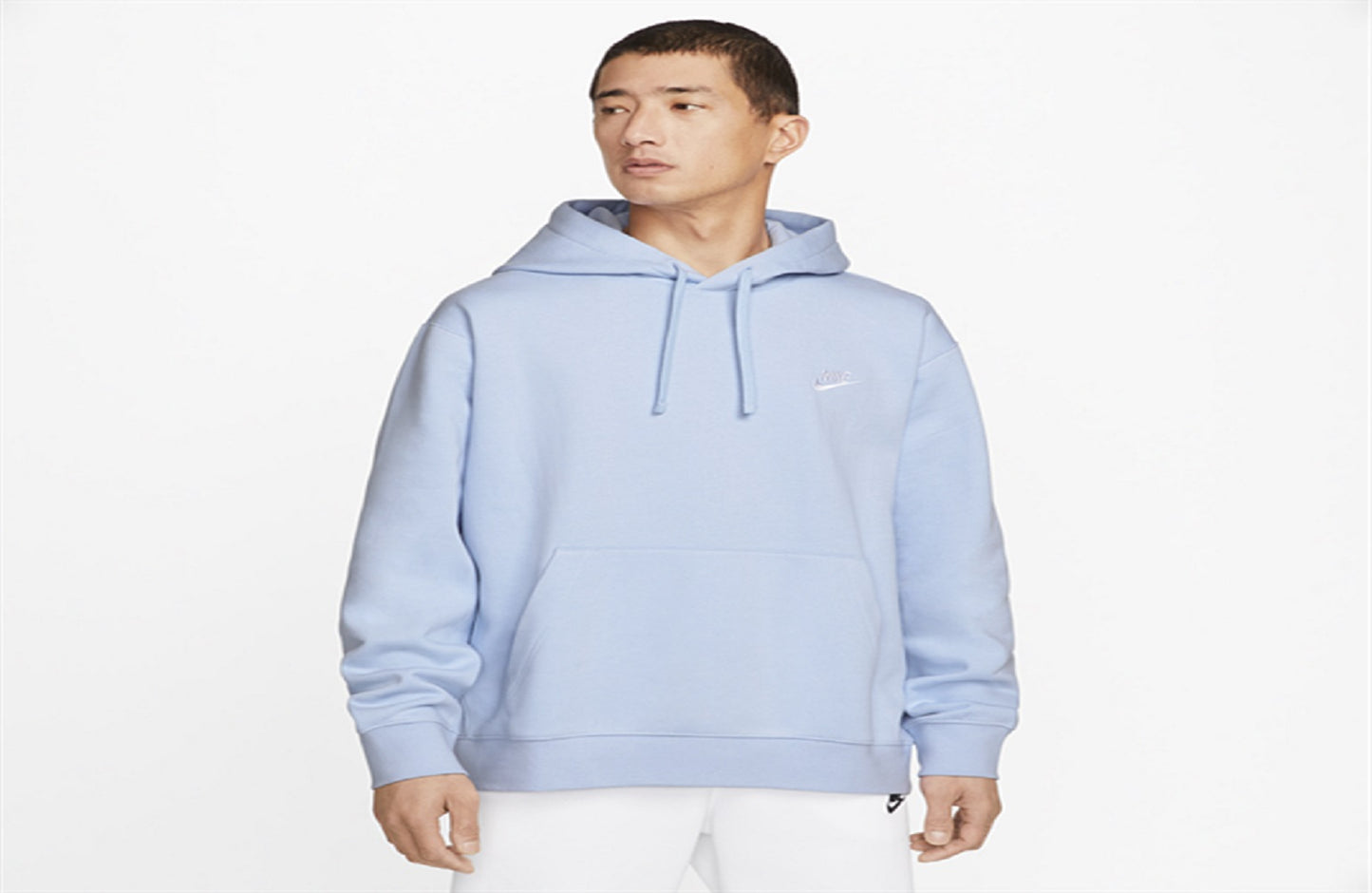 Moletom com capuz Nike Sportswear Club masculino, branco, tamanho pequeno