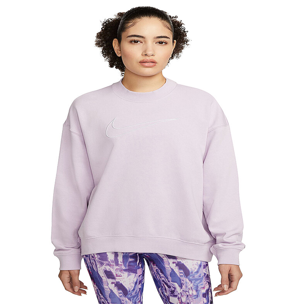 Moletom Nike Dri-FIT Get Fit Crewneck para treino feminino, rosa, tamanho grande