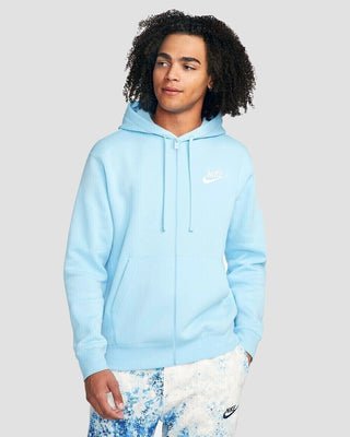 Moletom com capuz Nike Club Zip Up Logo Masculino Azul Tamanho X-G