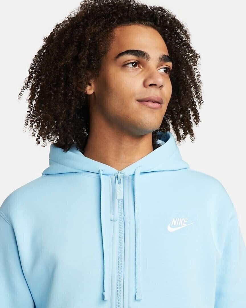 Moletom com capuz Nike Club Zip Up Logo Masculino Azul Tamanho X-G
